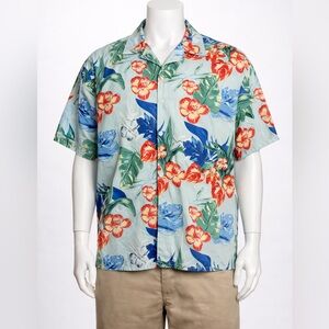 Vintage Men’s XL Hawaiian Floral Button Up Shirt Aloha Short Sleeve